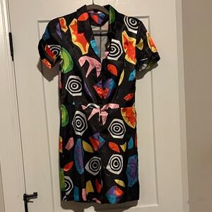 Stranger Things Eleven’s. Multicolor Short Sleeve Button-up and zipper Romper